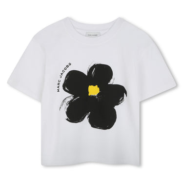 Playera para niña y Teen Marc Jacobs blanca logo flower blanca